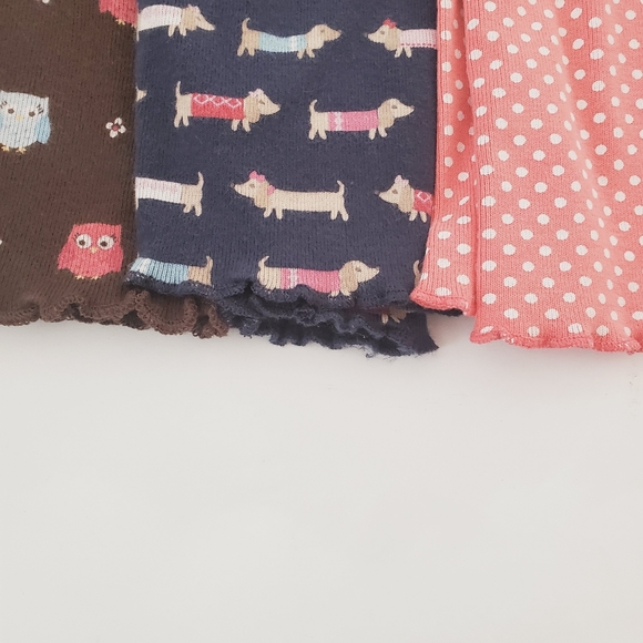 Bundle 4 Pair Gymboree 3T cotton leggings polka dot dog and owls - Picture 3 of 7